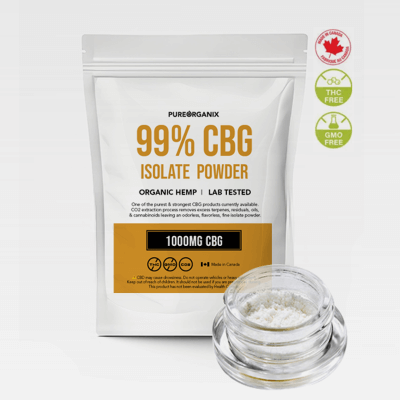 Pure 100% THC Free CBG Isolate Powder